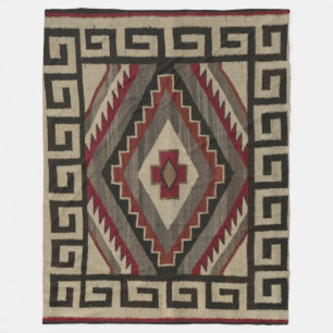 NAVAJO INDIAN ANTIQUE TAPESTRY FLEECEFILT