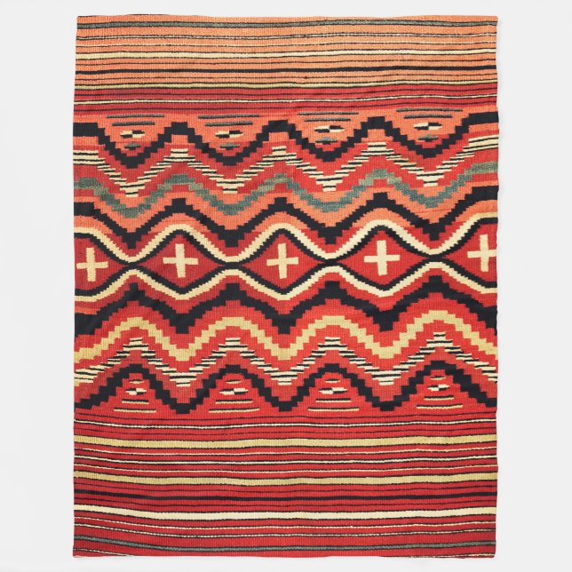 NAVAJO INDIAN CHILD BLANKET FRÅN 1800-talet Fleecefilt (Framsidan)