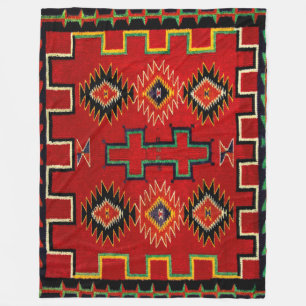 NAVAJO INDIAN HORSE SADDLE BLANKET REPRINT FLEECEFILT
