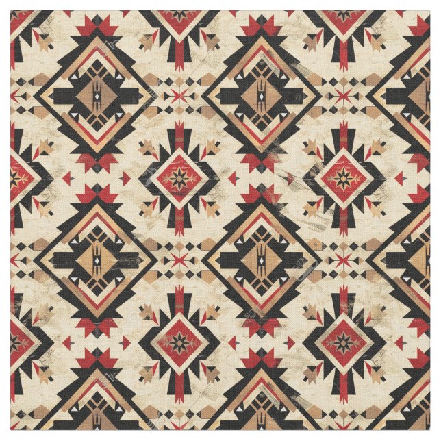 Navajo Matta Mönster-Southwest-stammen Tyg (Närbild)