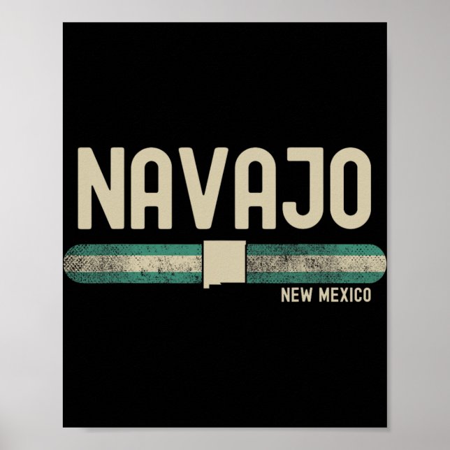 Navajo Nm New Mexico Travel &amp; 80s Style  Poster (Framsidan)