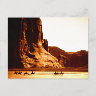 Navajo Riders In Canyon De Chelly 1904 Av Edward C Vykort