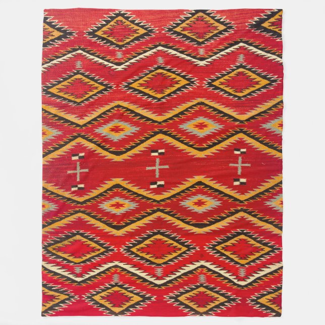 NAVAJO SADDLE BLANKET 1910 REPRINT FLEECEFILT (Framsidan)