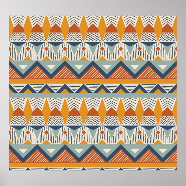 Navajo Stil Seamless Mönster Design Poster (Framsidan)