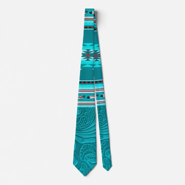 Navajo Tribal Turkvoise Faux Leather Verktyg Slips (Framsida)