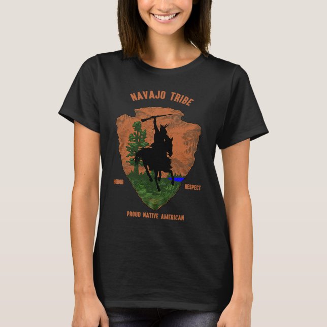 Navajo Tribe Native Indian Retro Vintage T Shirt (Framsida)
