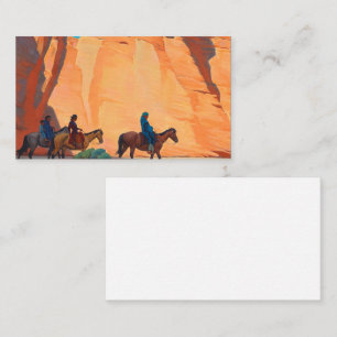 Navajos i Canyon 1945 av Maynard Dixon Visitkort