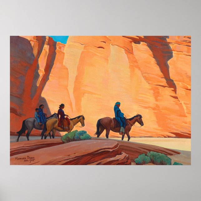 Navajos i Canyon av Maynard Dixon Poster (Framsidan)