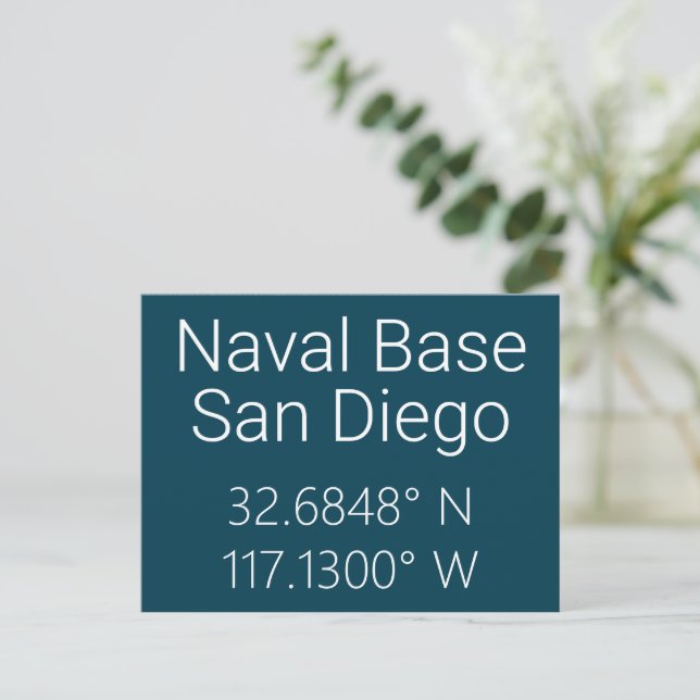 Naval Base San Diego Latitud Longitud Postkort Vykort (Stående Fram)
