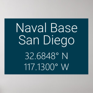 Naval Base San Diego Latitude Longitud Poster