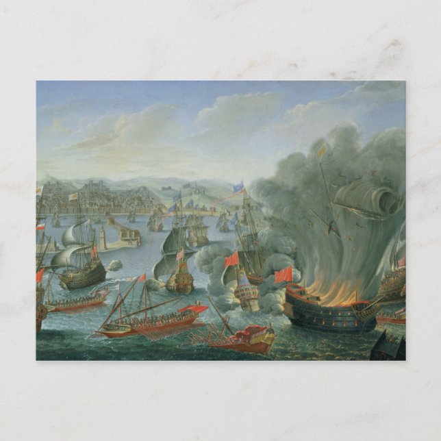 Naval Battle med den spanska flottan Vykort (Framsida)