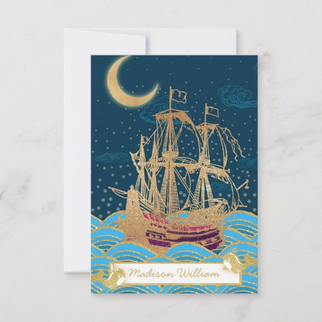 Naval Fleet under månljuset med små valar (Framsida)