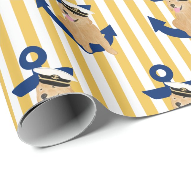 Naval Gul Pup Annapolitan Presentpapper (Rullad Hörn)