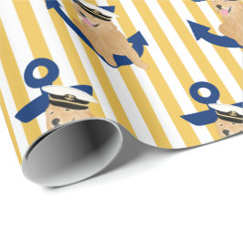 Naval Gult Valp Annapolitan Gift Wrap Presentpapper