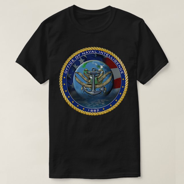 Naval Intelligence ONI Navy MiliVet T Shirt (Design framsida)