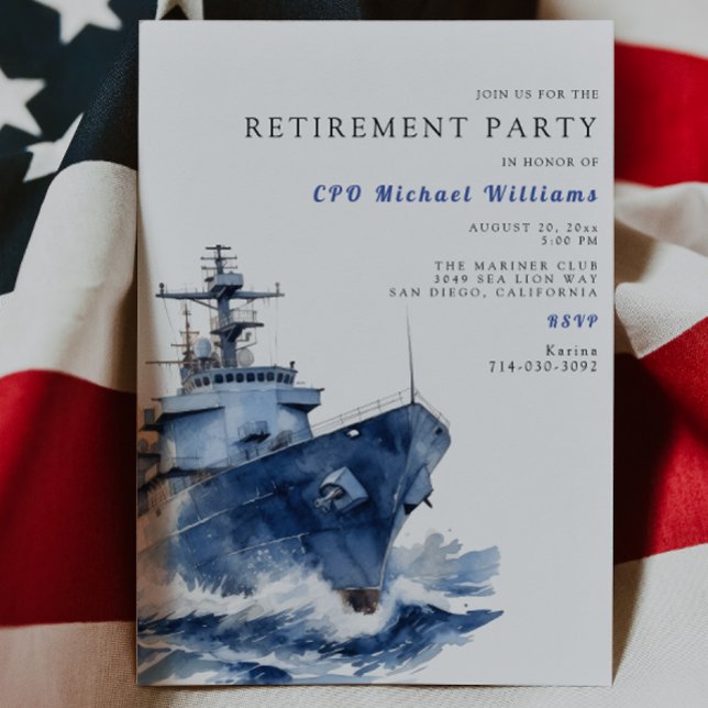 Naval Milial Pension Party Inbjudningar (Skapare uppladdad)