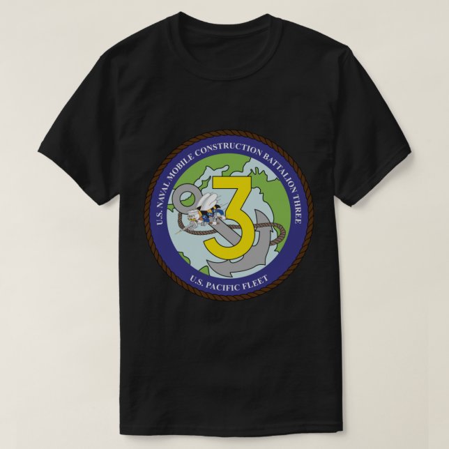 Naval Mobile Construction Battalion 3 (NMCB-3) T Shirt (Design framsida)