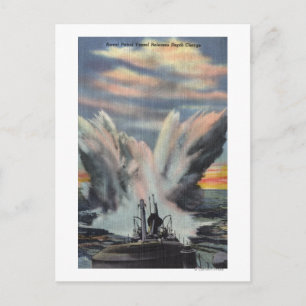 Naval Patrol Vessel släpper ut djupladdning Vykort