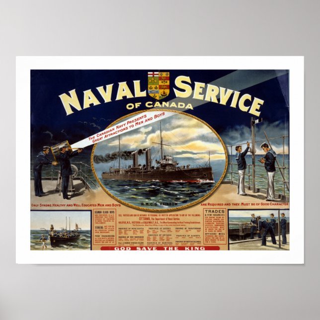 Naval Service i Kanada (vit) Poster (Framsidan)