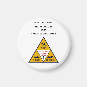 Naval Skolor of Photography (Färg) Round Magnet