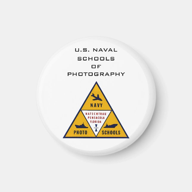 Naval Skolor of Photography (Färg) Round Magnet (Framsidan)