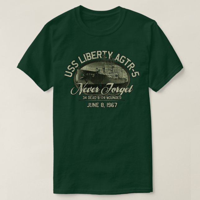 Naval USS Liberty AGTR5 1967 T Shirt (Design framsida)