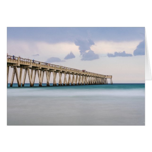 Navarre Beach Fishing Pier Greeting Card Hälsningskort (Framsidan Horizontal)