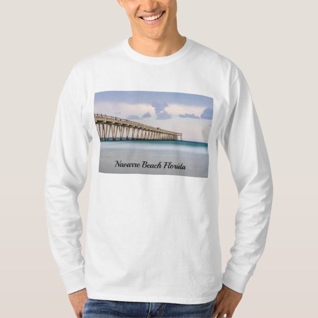 Navarre Beach Fishing Pier Långärmad Shirt T (Framsida)