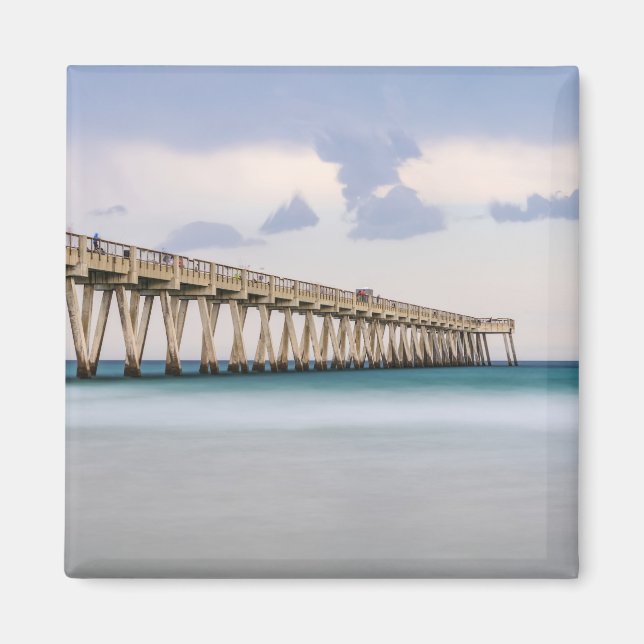 Navarre Beach Fishing Pier Magnet (Framsidan)
