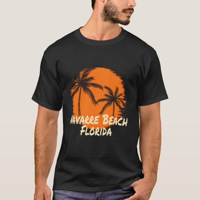 Navarre Beach Fl Florida Vacation Souvenir Sol Pal T Shirt (Framsida)