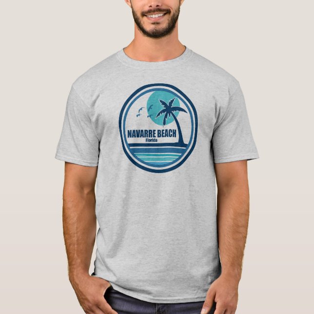 Navarre Beach Florida Handflatan Träd Birds T Shirt (Framsida)
