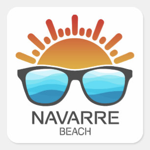 Navarre Beach Florida Sunglasses Fyrkantigt Klistermärke
