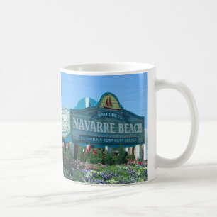 Navarre Beach Florida välkomstskylt Kaffemugg