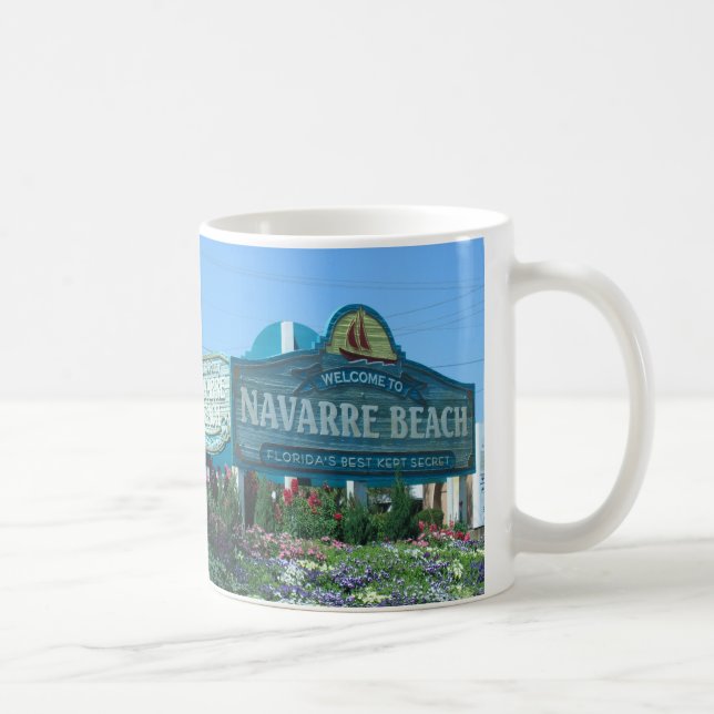 Navarre Beach Florida välkomstskylt Kaffemugg (Höger)