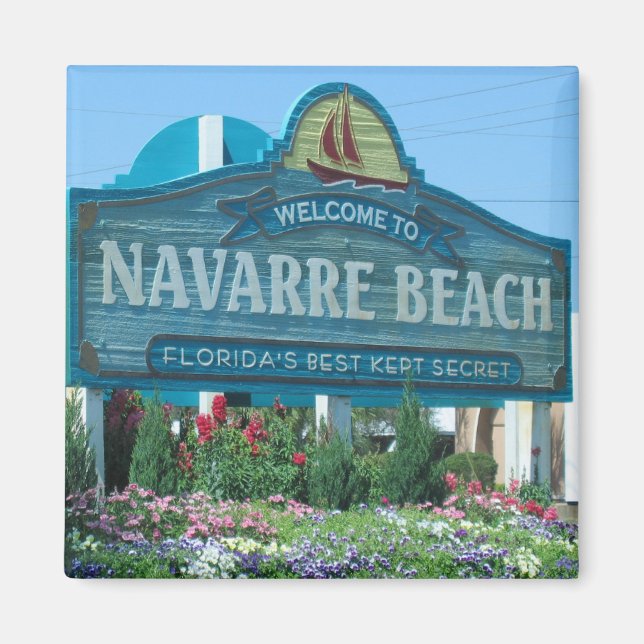 Navarre Beach, Florida, Välkomstskylt Photo Magnet (Framsidan)