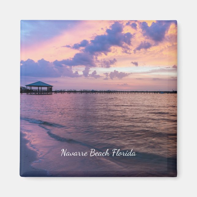 Navarre Beach Magic Hour Lila Sunset Magnet (Framsidan)