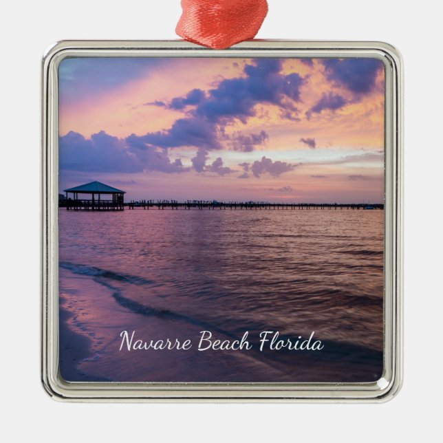 Navarre Beach Magic Hour Lila Sunset Ornament (Framsidan)