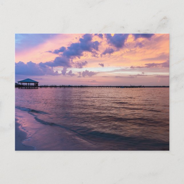 Navarre Beach Magic Hour Lila Sunset Postcard Vykort (Framsida)