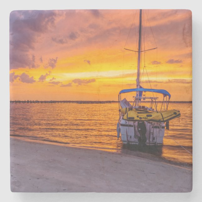Navarre Florida Fire Sunset Stenunderlägg (Framsidan)