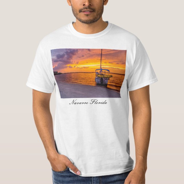 Navarre Florida Fire Sunset T-Shirt (Framsida)