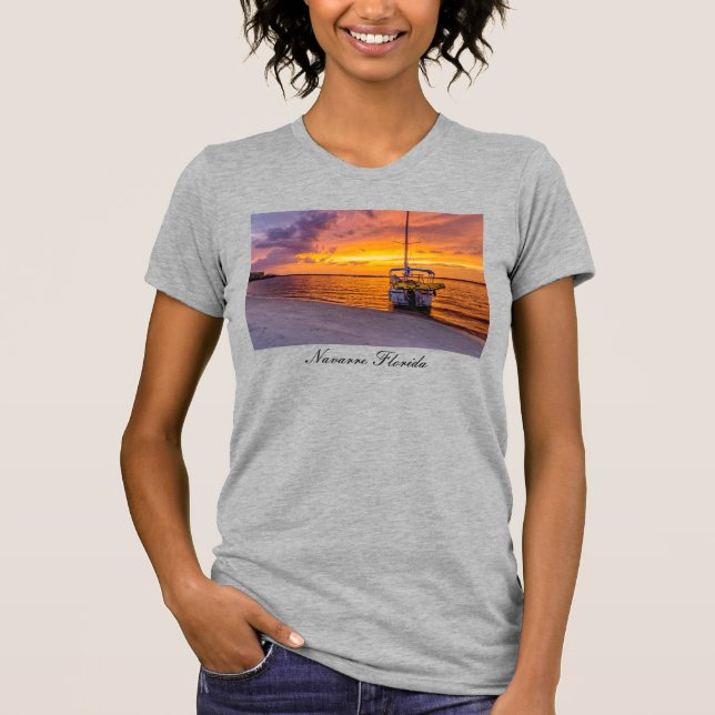 Navarre Florida Fire Sunset T-Shirt (Framsida)