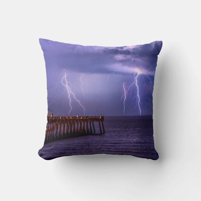 Navarre Florida Lightning Storm Kudde (Framsida)
