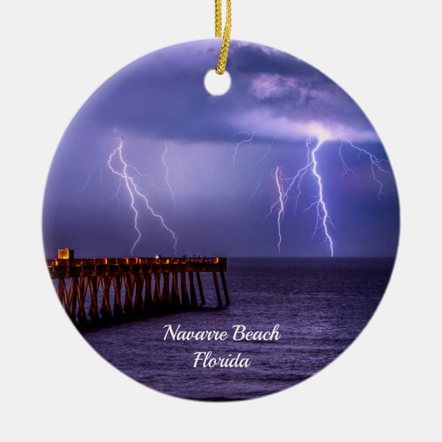 Navarre Florida Lightning Storm Ornament (Framsidan)