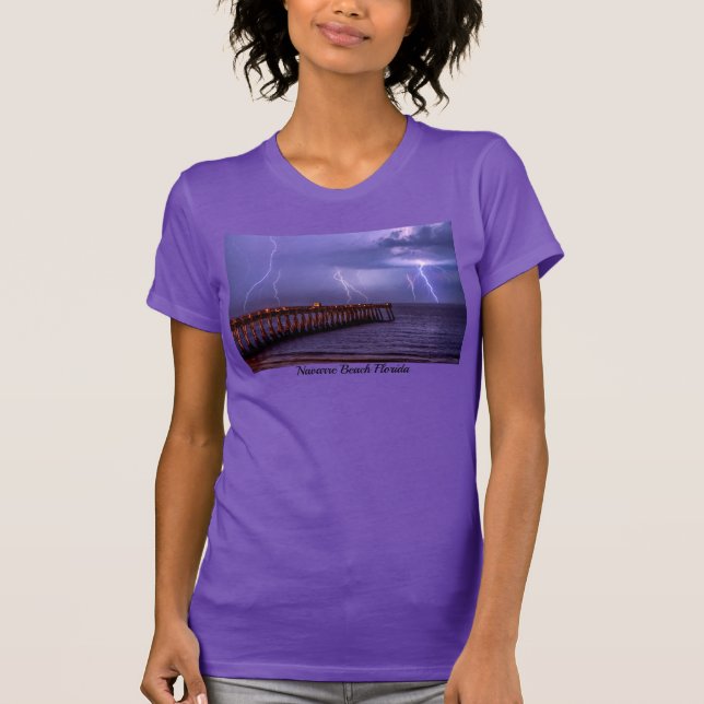 Navarre Florida Lightning Storm T-Shirt (Framsida)