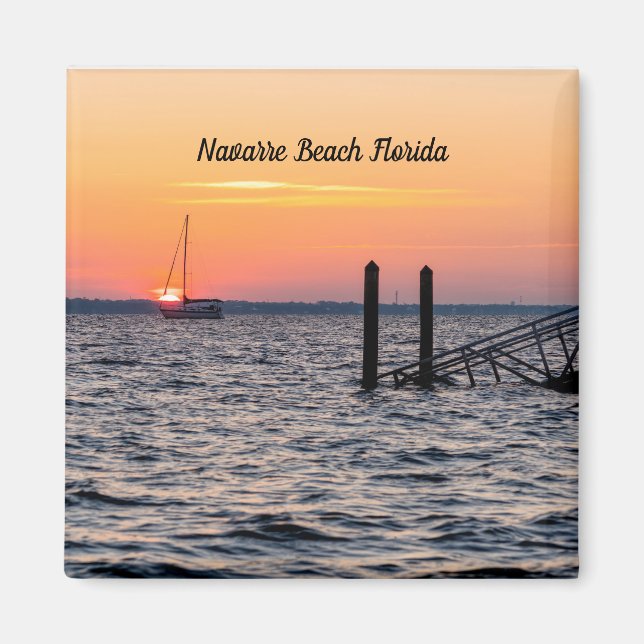 Navarre Florida Santa Rosa Sunrise Square Magnet (Framsidan)