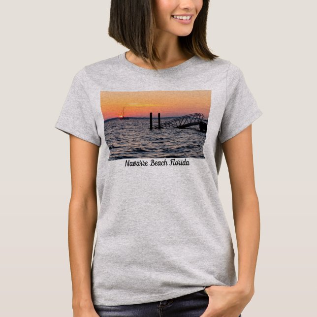 Navarre Florida Santa Rosa Sunrise T-Shirt (Framsida)