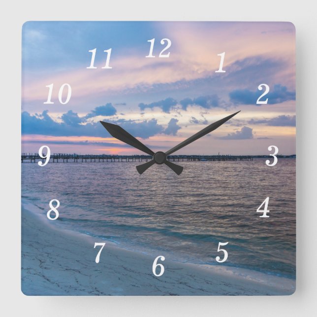 Navarre Santa Rosa Sunset Wall Clock Fyrkantig Klocka (Framsida)