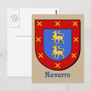 Navarro Ancestral Heraldic Shield Vykort