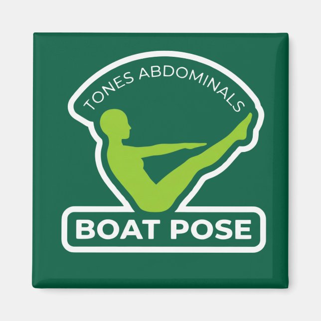 Navasana Boat Pose • Tones Abdominals Yoga Magnet (Framsidan)