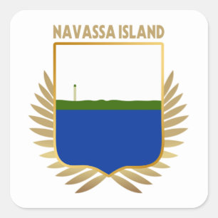 Navassa Island Flagga Shield Fyrkantigt Klistermärke